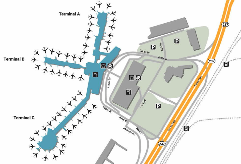 cleveland hopkins airport terminal map Cle Airport Pick Up And Drop Off cleveland hopkins airport terminal map